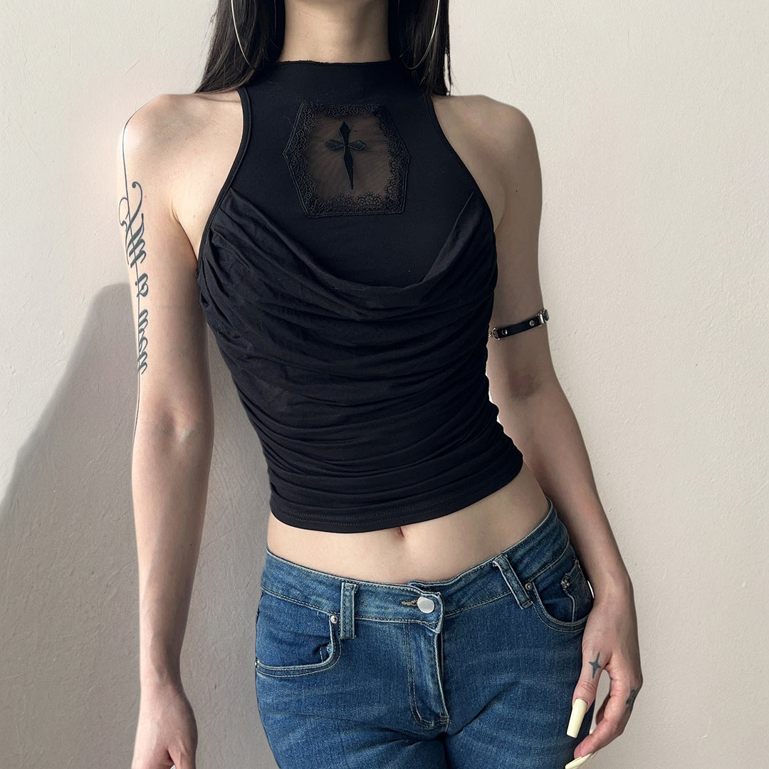 Damer elegant tanktop med leken ryggdetalj Skjora