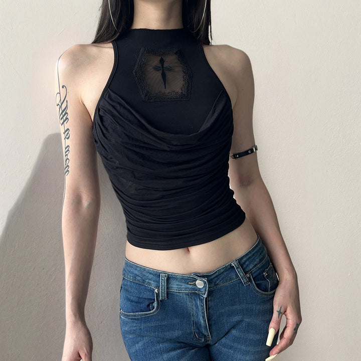 Damer elegant tanktop med leken ryggdetalj Skjora