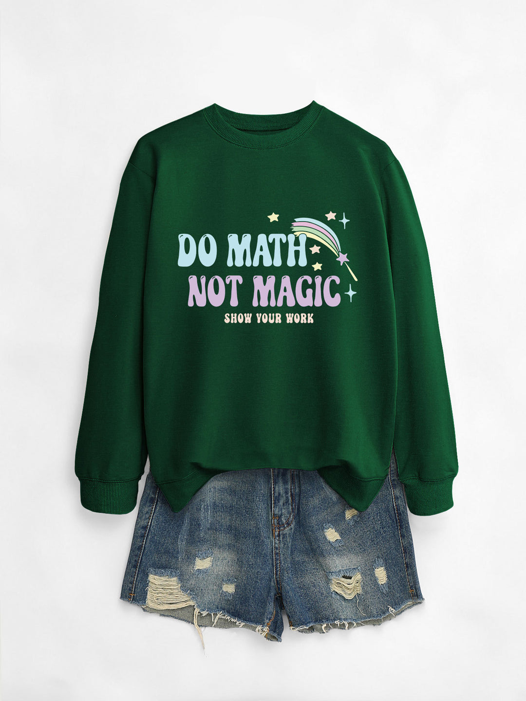 Dame avslappet sweatshirt med inspirerende matematikkmotiv Skjora