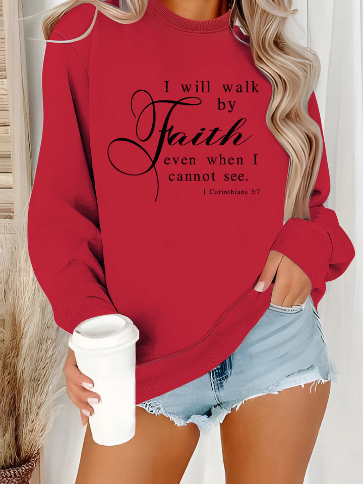 Dame sweatshirt med inspirerende tekst og mykt materiale Skjora