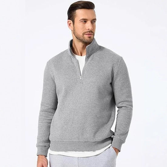 Herresweatshirt med halv glidelås og moderne snitt Skjora