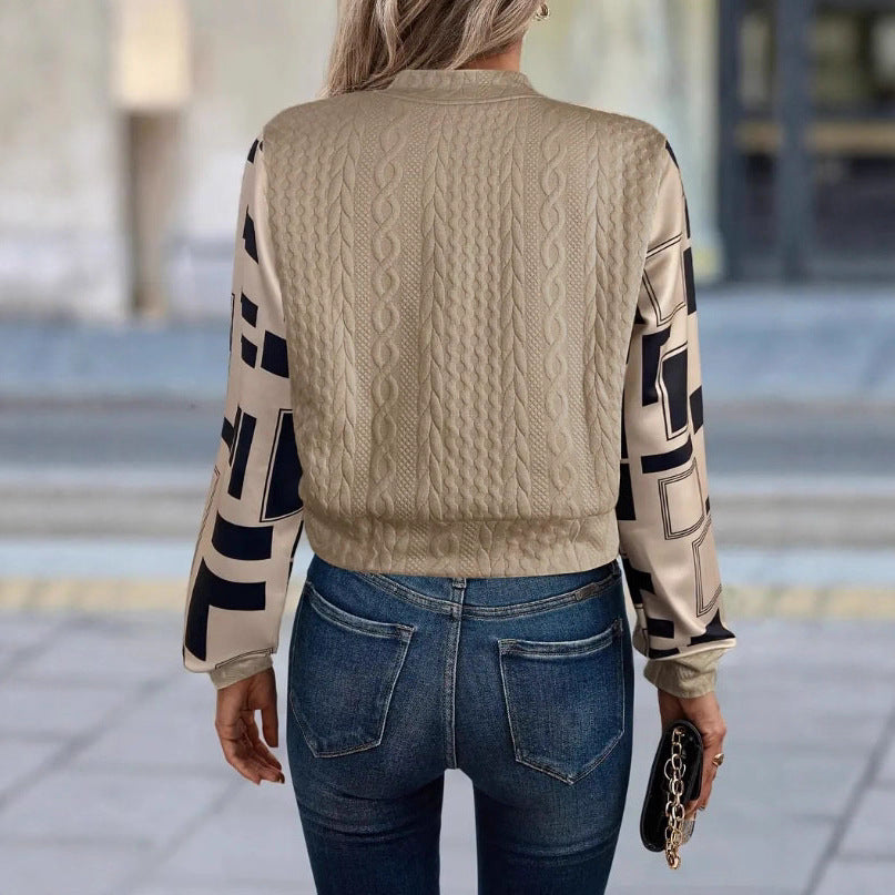 Dame casual bomberjakke med teksturert overflate og moderne design Skjora