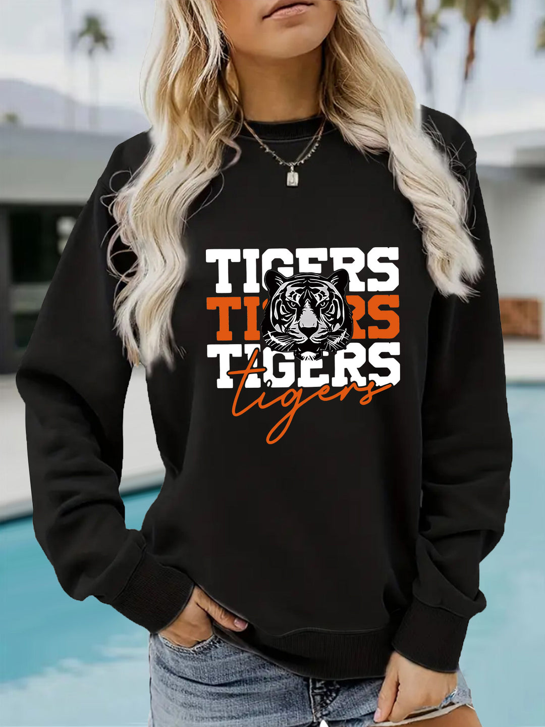 Damegenser med dyrelignende tigermønster og avslappet passform Skjora