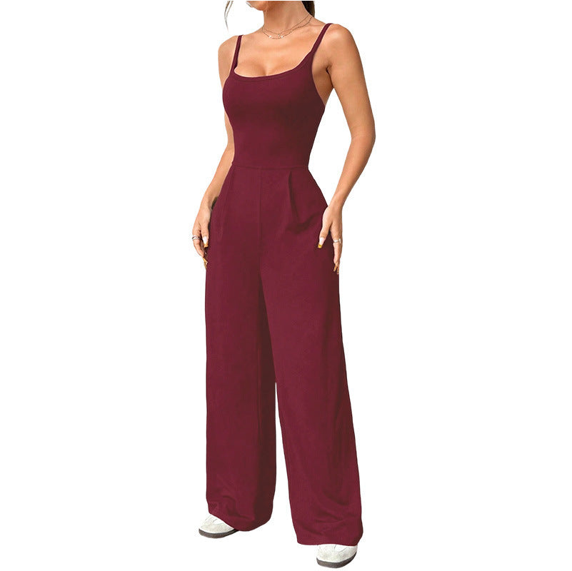 Dame jumpsuit med vid ben og elegant snitt Skjora