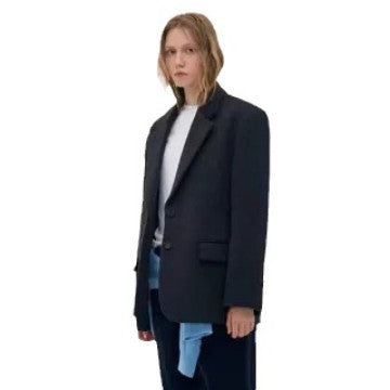 Damer Klassisk Oversized Ull Blazer Skjora
