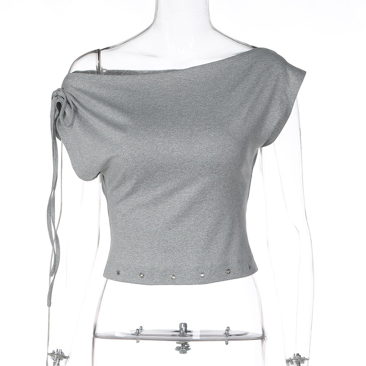 Dame trendy Crop-Top med off-shoulder design Skjora