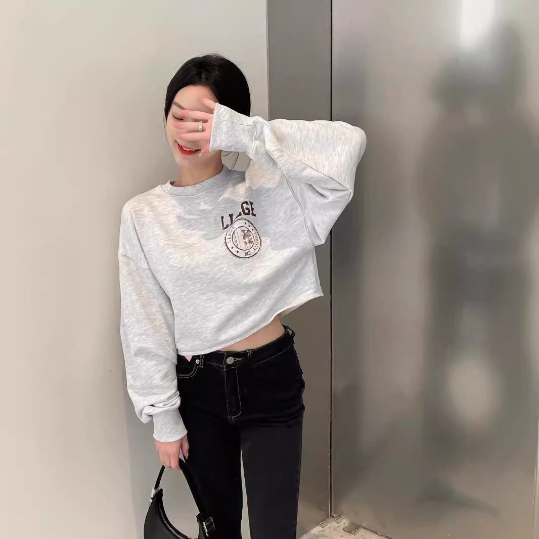 Dame Kort Sweatshirt med oversized snitt Skjora