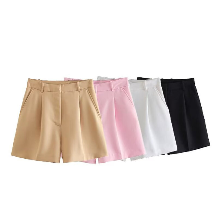 Damer elegante shorts med høy midje og praktiske sidelommer Skjora