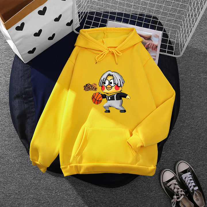 Dame hoodie med kreativ basketballmotiv Skjora