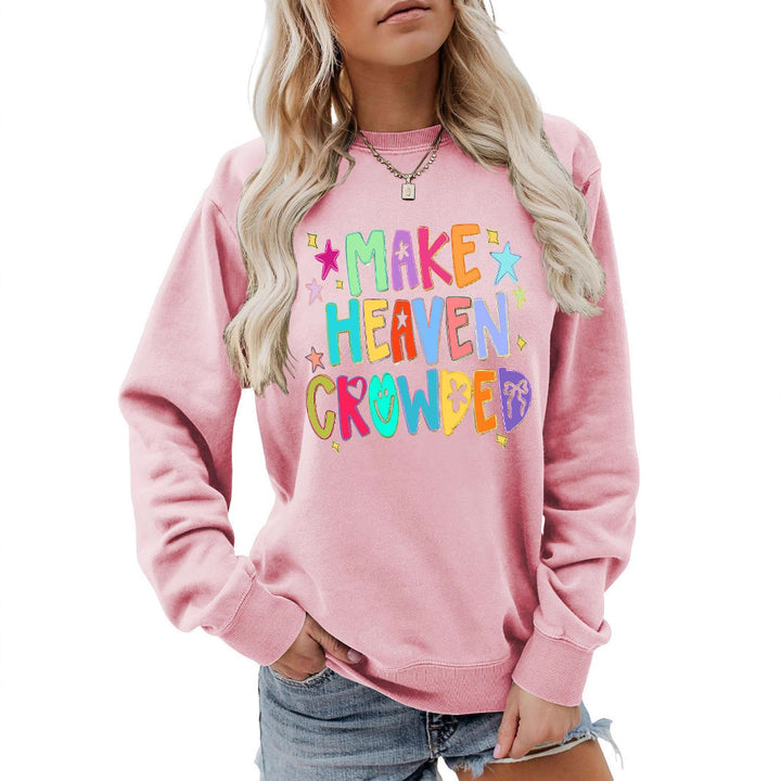 Dame sweatshirt med fargerik design og leken tekst Skjora