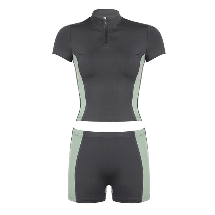 Dame sporty sett med kort topp og shorts Skjora