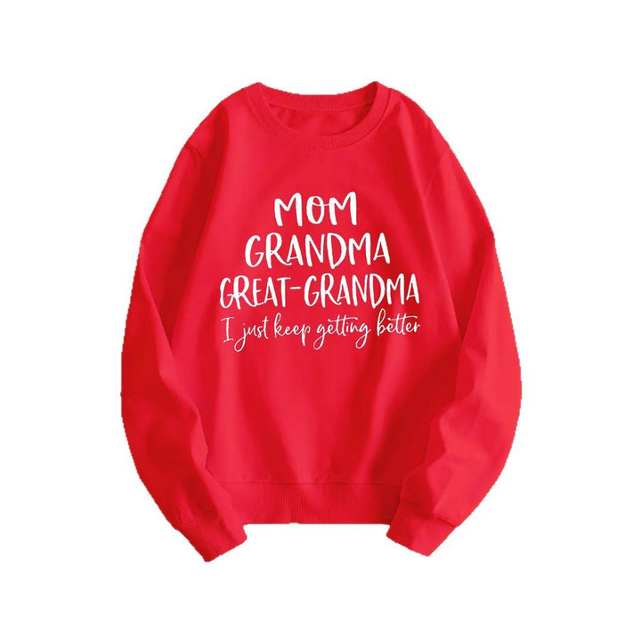 Dame sweatshirt med kreativ familieprint og komfortabel passform Skjora