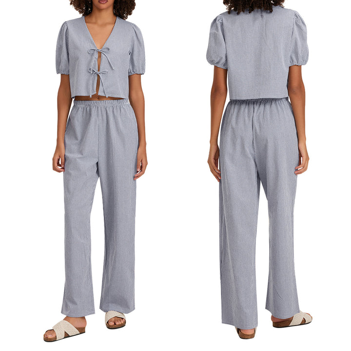 Dame luftig sommer-jumpsuit med rynkeding