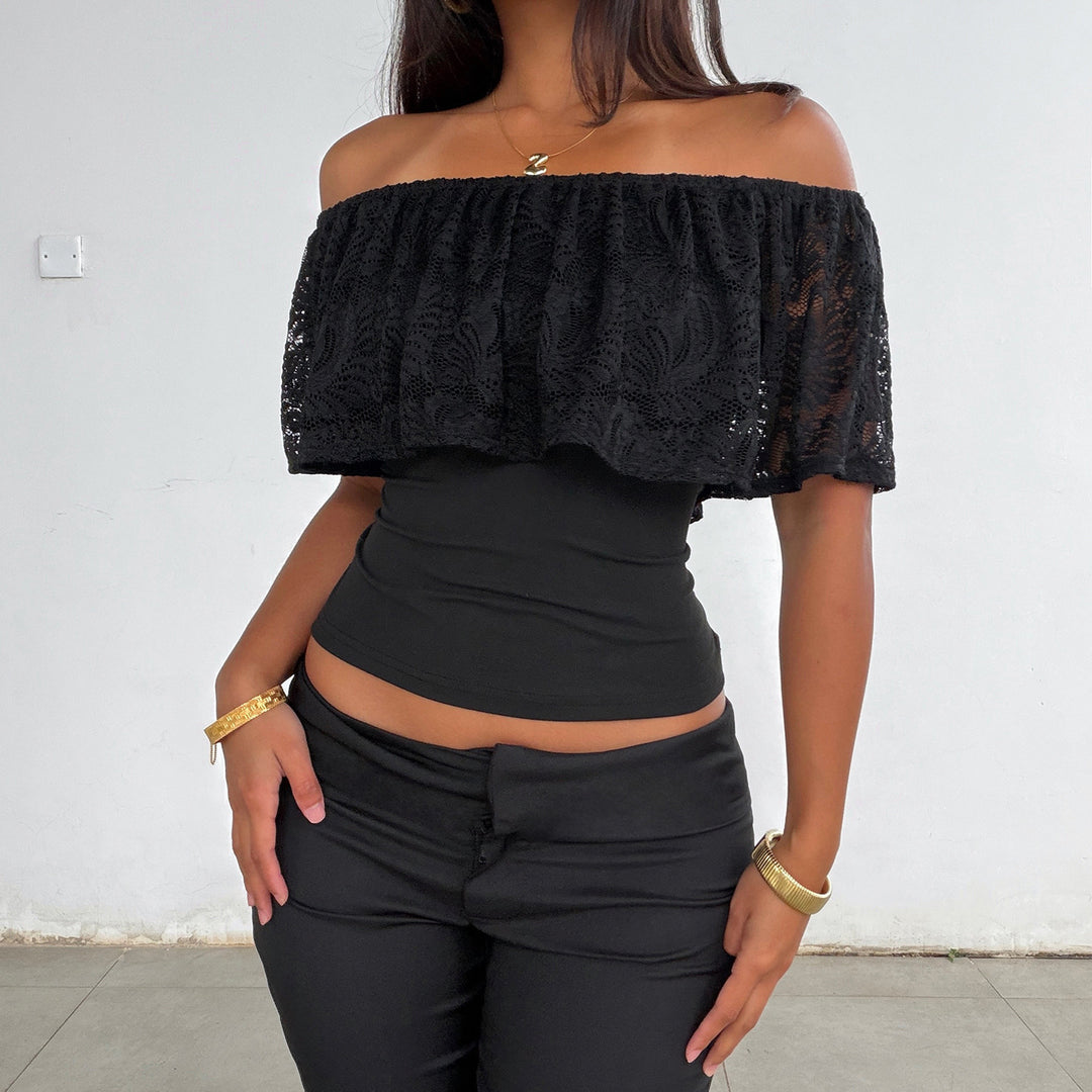 Dame Off-Shoulder Spiss Overdel Skjora