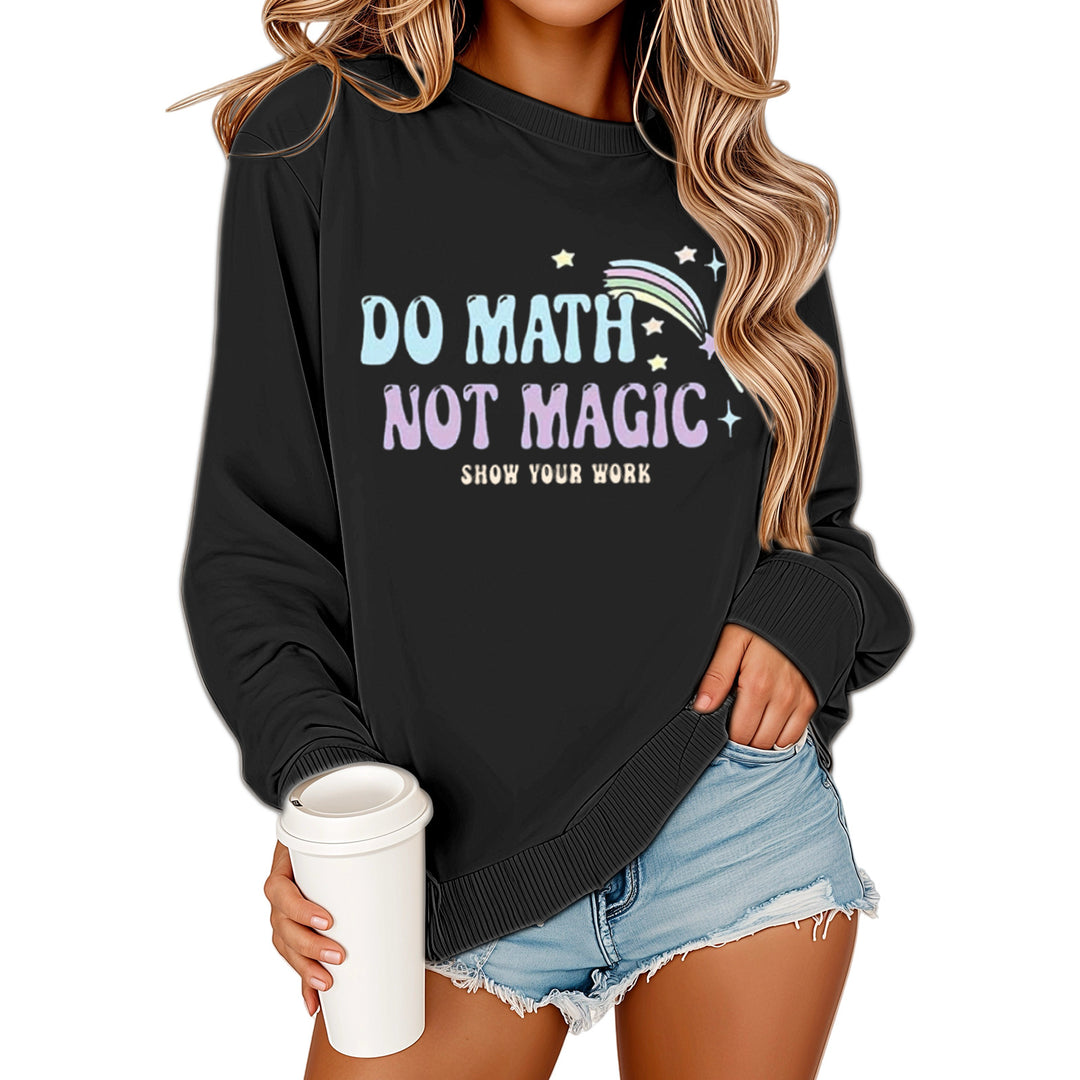 Kvinne sweatshirt med motiverende matematikkskrift og avslappet passform Skjora