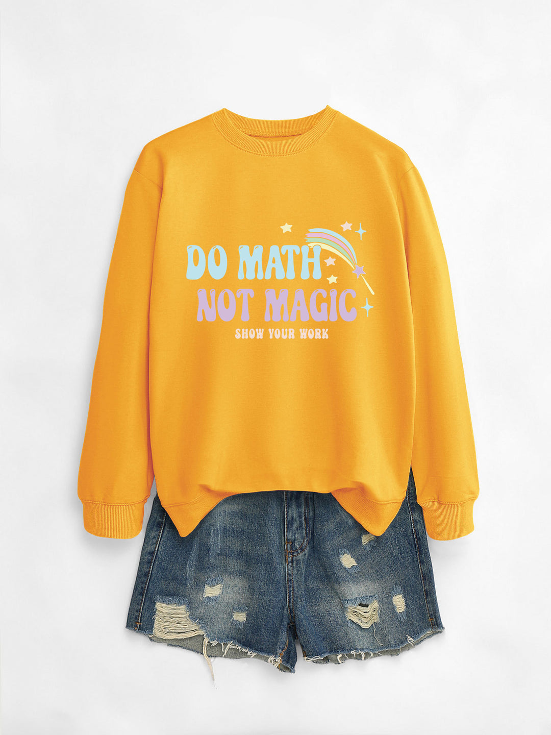 Dame avslappet sweatshirt med inspirerende matematikkmotiv Skjora
