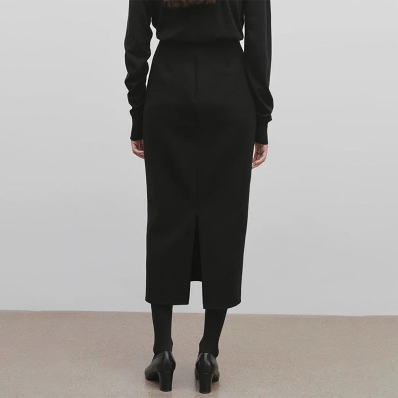 Dame elegant maxiskjørt med høy midje og minimalistisk silhuett Skjora