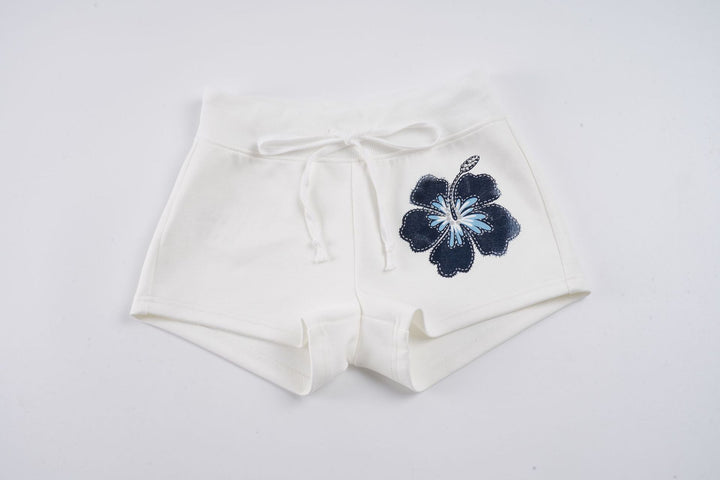 Dame sportsshorts med blomsterdesign og elastisk midjebånd Skjora