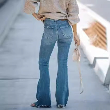 Dame tidløse jeans i moderne snitt med cropped bein Skjora