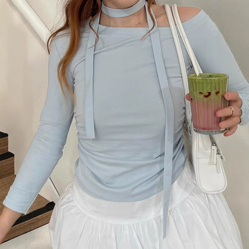 Dame Off-Shoulder Langermet med justerbar hals Skjora