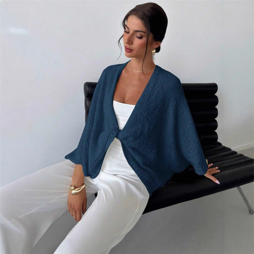 Dame Kimono Jakke med Bred Cut og Uformell Eleganse Skjora