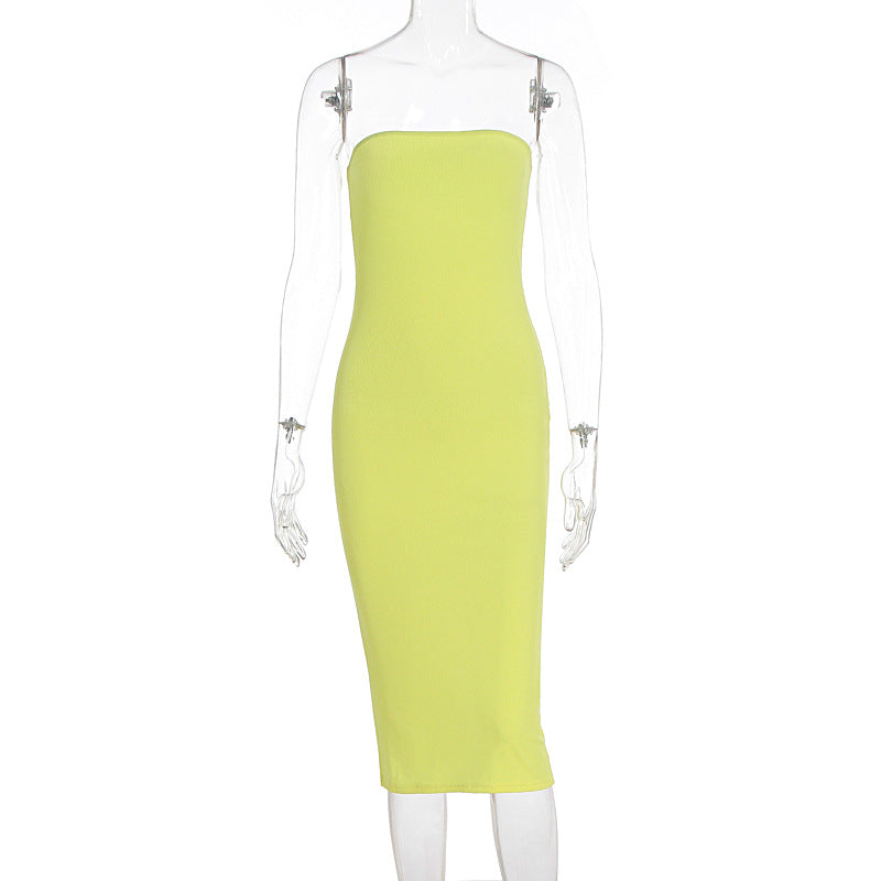 Dame Basic-Bodycon Kjole uten stropper Skjora