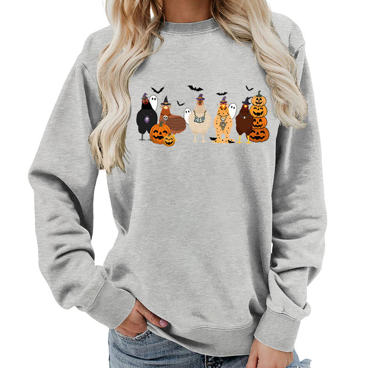 Dame sweatshirt med muntert Halloween-motiv Skjora