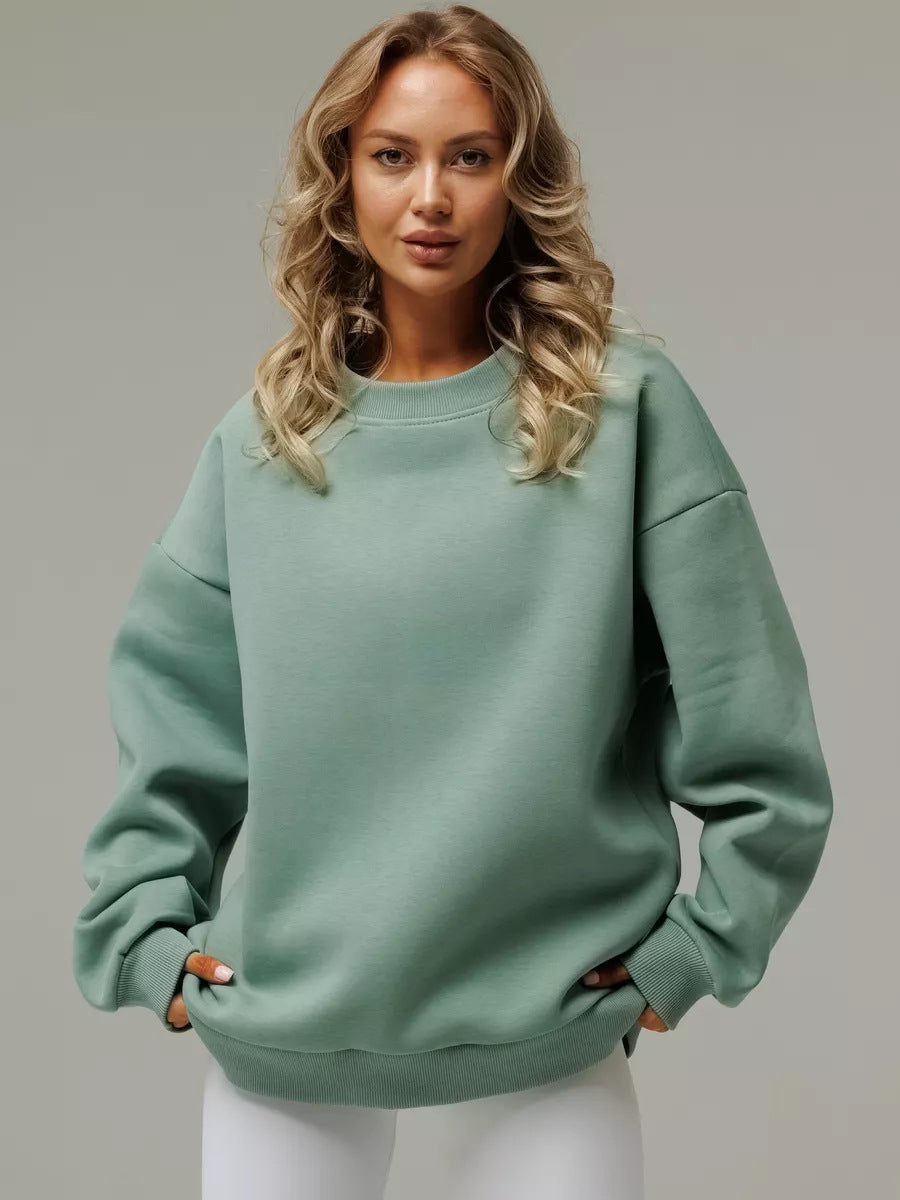 Damens casual sweatshirt med brede skuldre og myk foring Skjora
