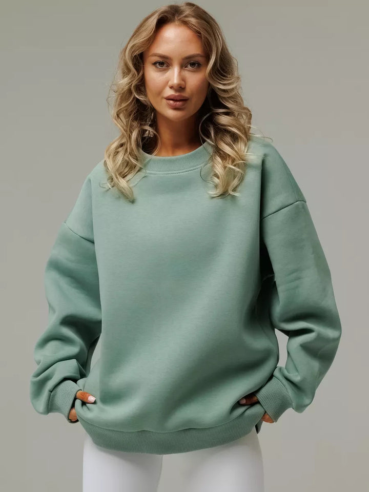 Damens casual sweatshirt med brede skuldre og myk foring Skjora