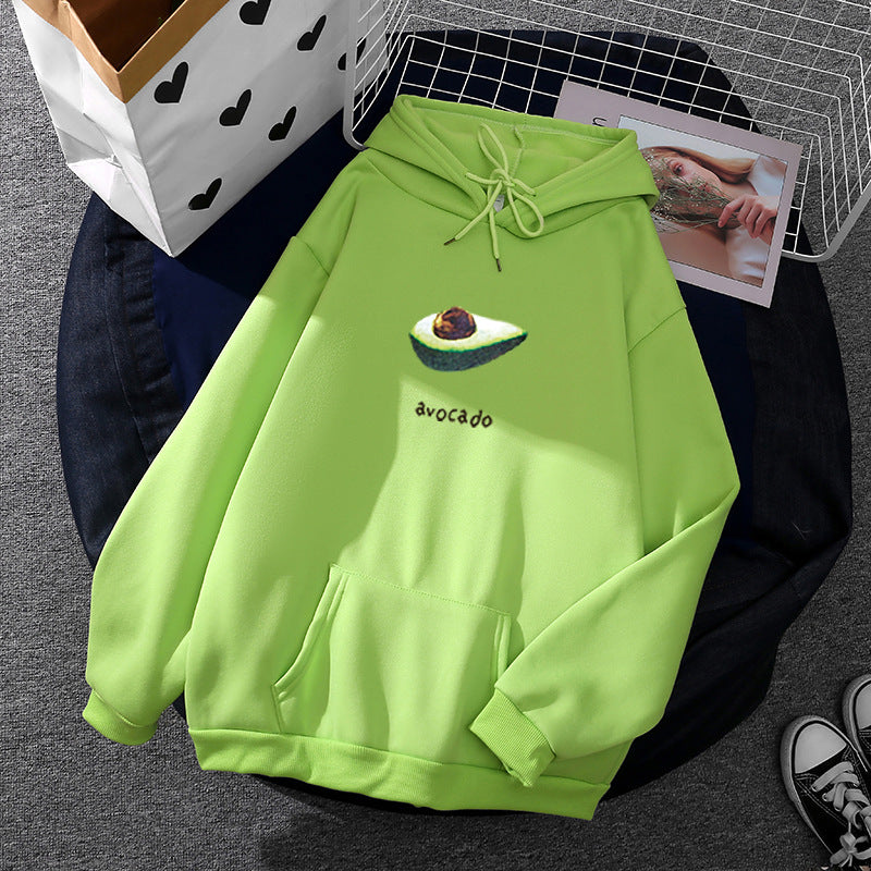 Damer hettegenser med fruktig vannmelonmotiv Skjora