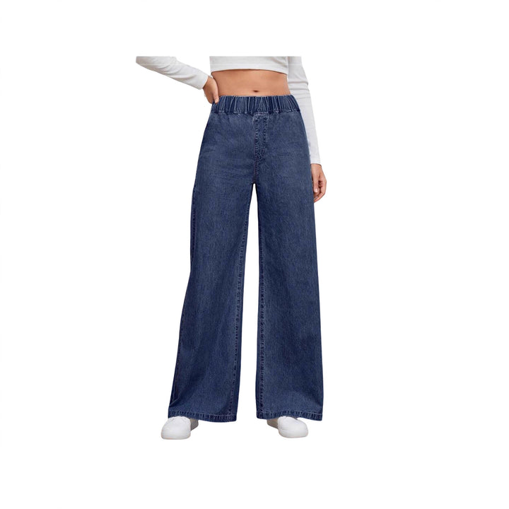 Damer vide høy midje jeans med elastisk liv og elegant snitt Skjora