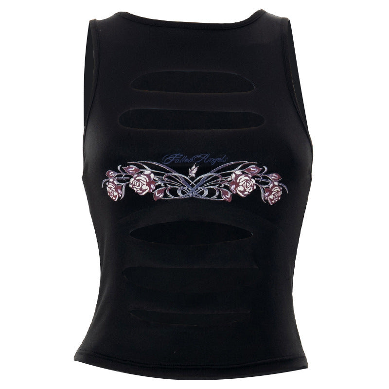 Dame trendy Cut-out Crop Top Skjora