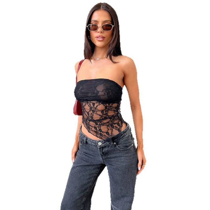 Dame spiss-bustier med asymmetrisk kant Skjora