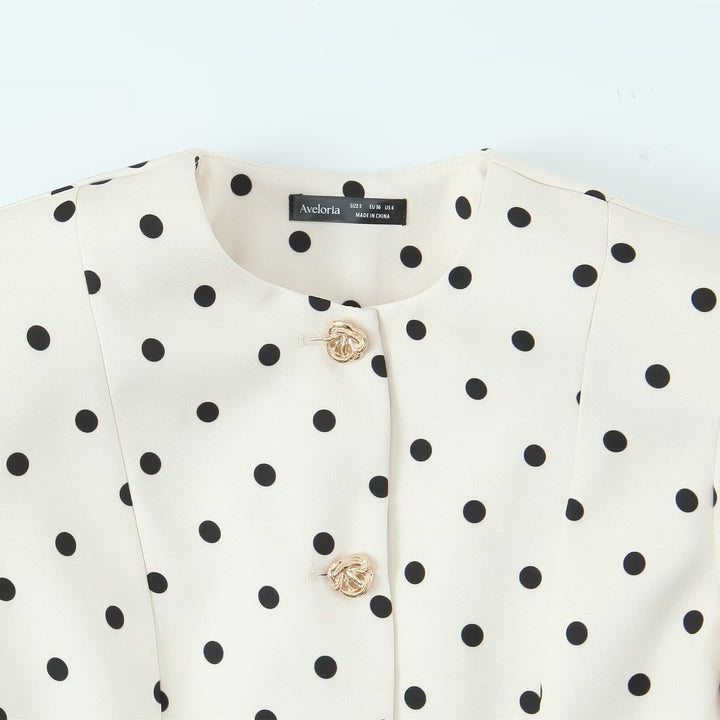 Dame elegant blouse med pufferm og knappedetaljer Skjora