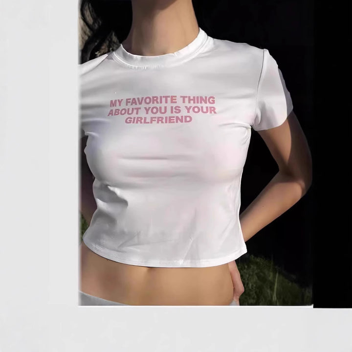 Dame Crop-T-skjorte i urbane grafiske design Skjora