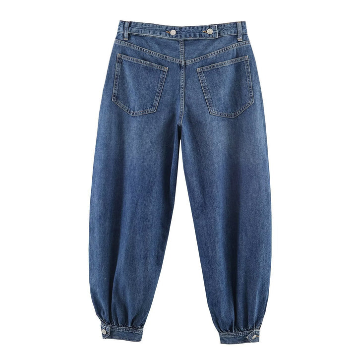 Dame Tapered Jeans med elastisk mansjett og behagelig passform Skjora