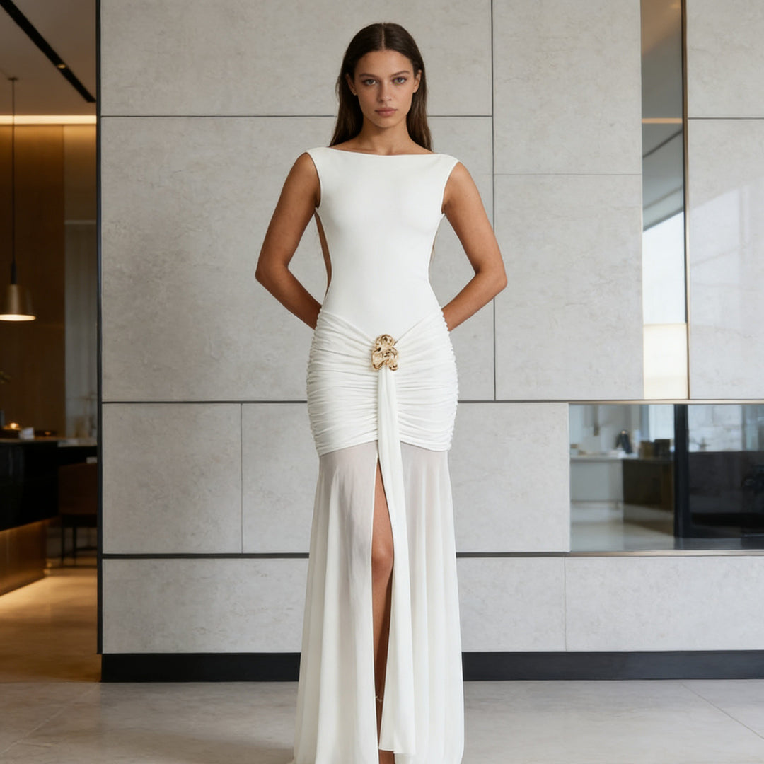 Women's Bodycon Evening Dress with Decorative Skirt Skjora
