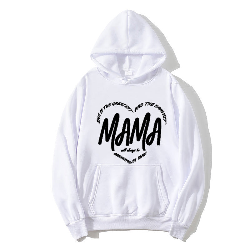 Dame hoodie med kreativ Mama-slogan Skjora