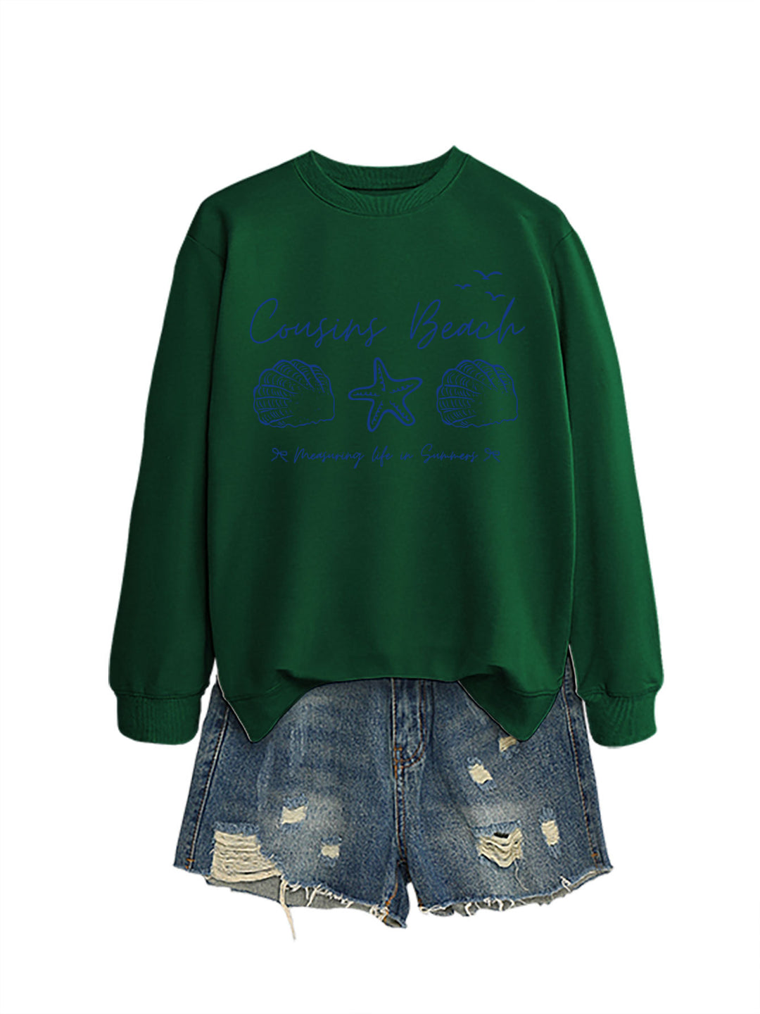 Kvinnelig sweatshirt med maritimt motiv og komfortabel passform Skjora
