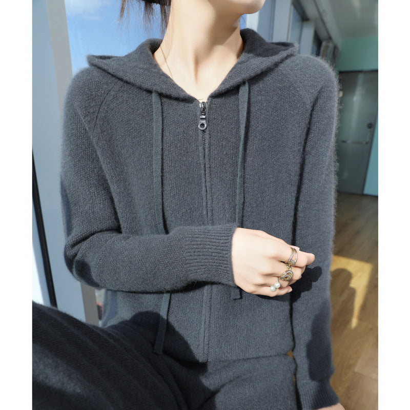 Kvinne Cozy Hoodie Jakke med Mykt Materiale og Glidelås Skjora