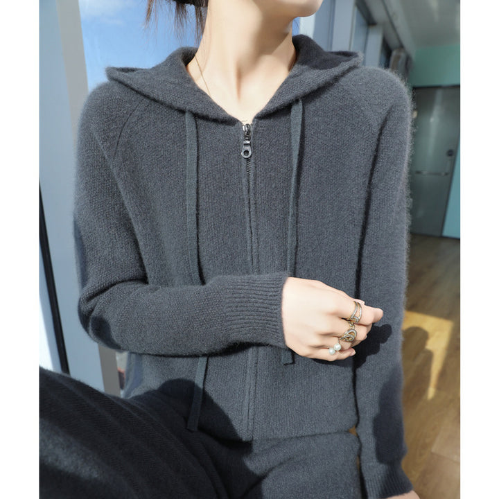 Kvinne Cozy Hoodie Jakke med Mykt Materiale og Glidelås Skjora