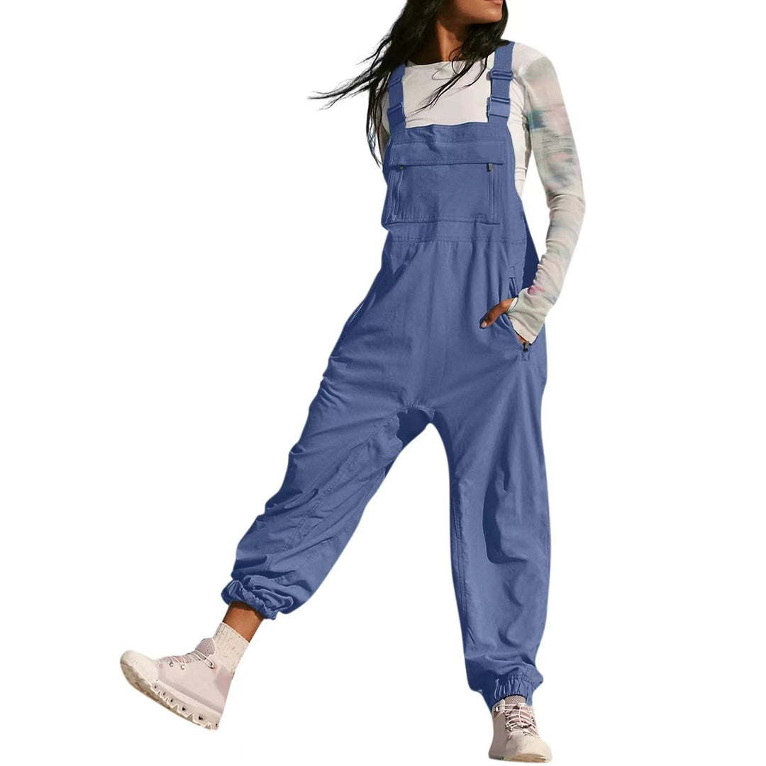 Dame Løs Jumpsuit med praktiske lommer og elastisk kant Skjora
