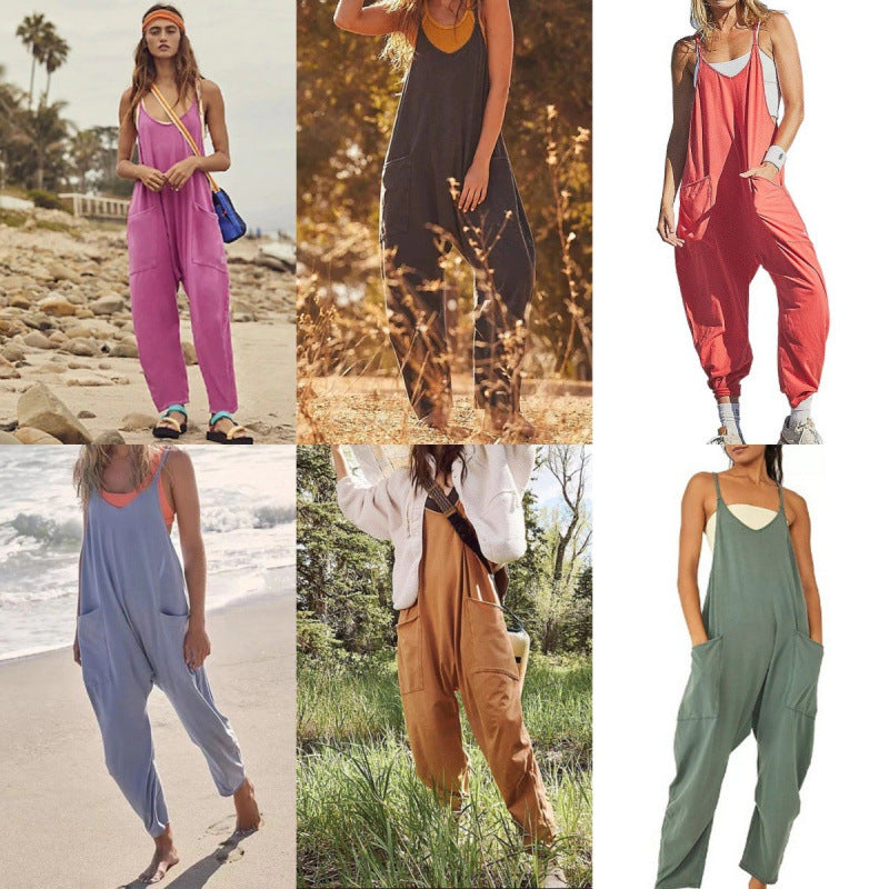 Dame jumpsuit med avslappet passform og praktiske lommer Skjora