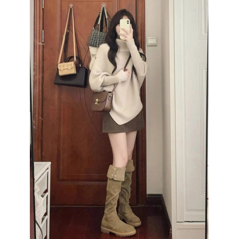 Kvinnes oversized genser med asymmetrisk hem Skjora