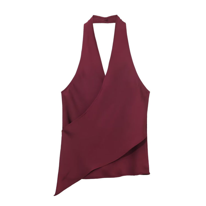 Dame omslagsbluse med V-hals Skjora