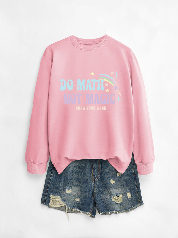 Dame avslappet sweatshirt med inspirerende matematikkmotiv Skjora
