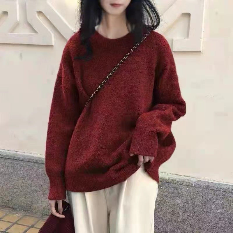 Kvinnenes Oversized Strikkegenser med Ribbede Detaljer Skjora
