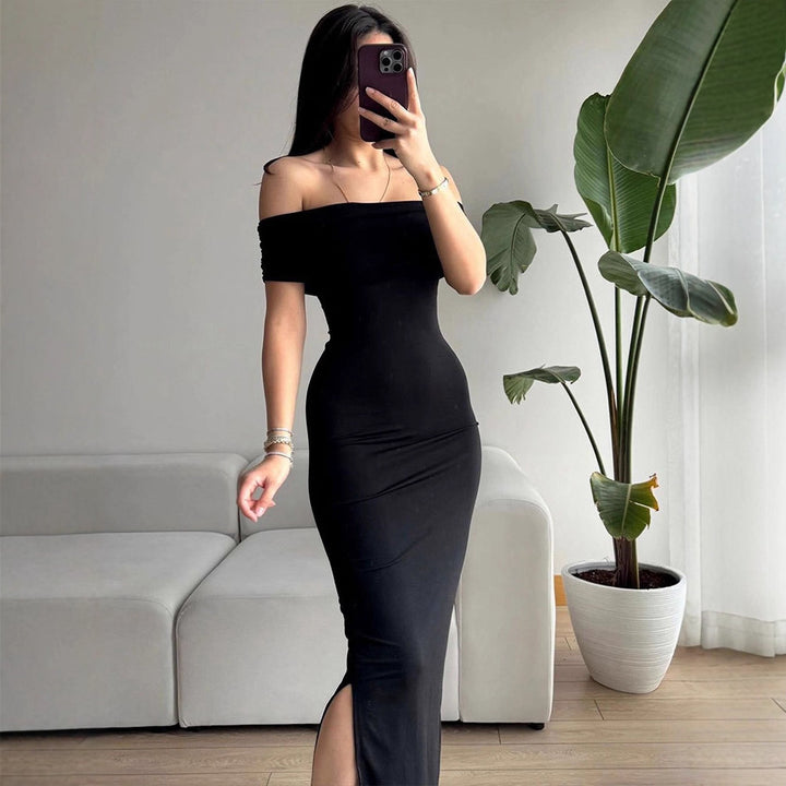 Dame Off-Shoulder Maxikjole med raffinerte volanger detaljer Skjora
