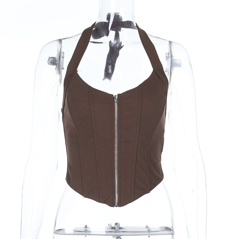 Dame figurnær bustier-overdel med glidelås og forsterket snitt Skjora
