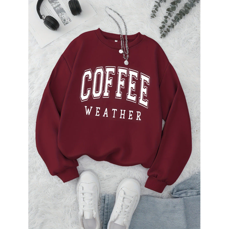 Dame sweatshirt med moderne Coffee Weather trykk Skjora